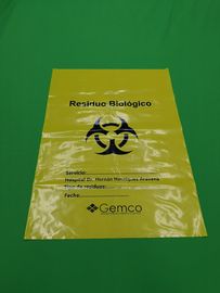 Red biohazard disposable bag, size 300x360x0.12mm, print one color one side, for hospital use