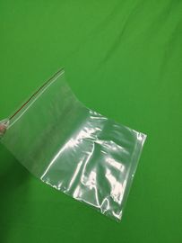 Transparent plastic ziplock bag with red line, size 250x345x0.060mm