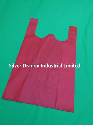 Non-woven singlet bags, red, 30*14*50cm*50gsm