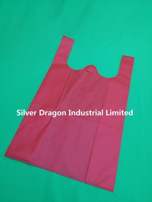 Non-woven singlet bags, red, 30*14*50cm*50gsm