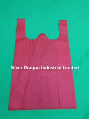 Non-woven singlet bags, red, 30*14*50cm*50gsm