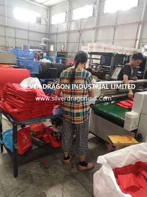 Non-woven singlet bags, red, 30*14*50cm*50gsm