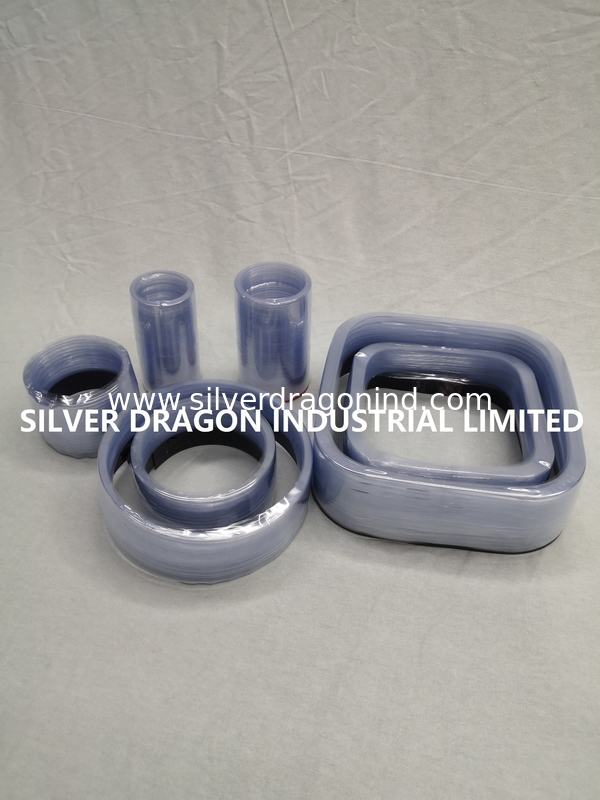 Clear Round PVC Shrink Preformed Bands , 296mm LF X 40+10mm X 0.05mm