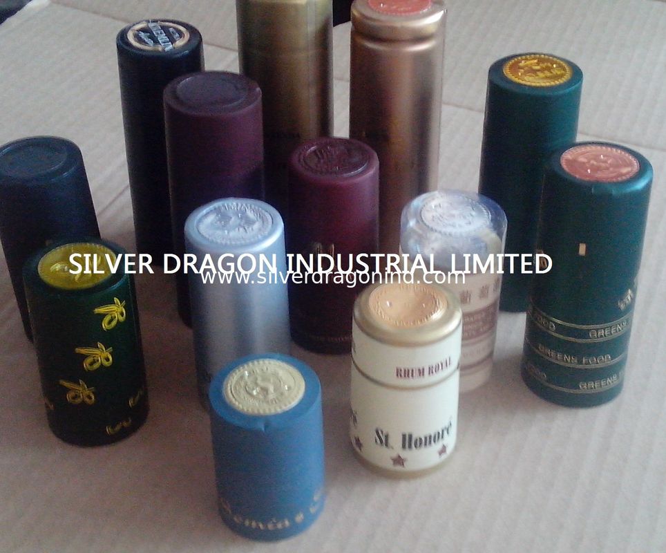 Tamper proof PVC Shrink cap seals for wine bottle neck wrapping