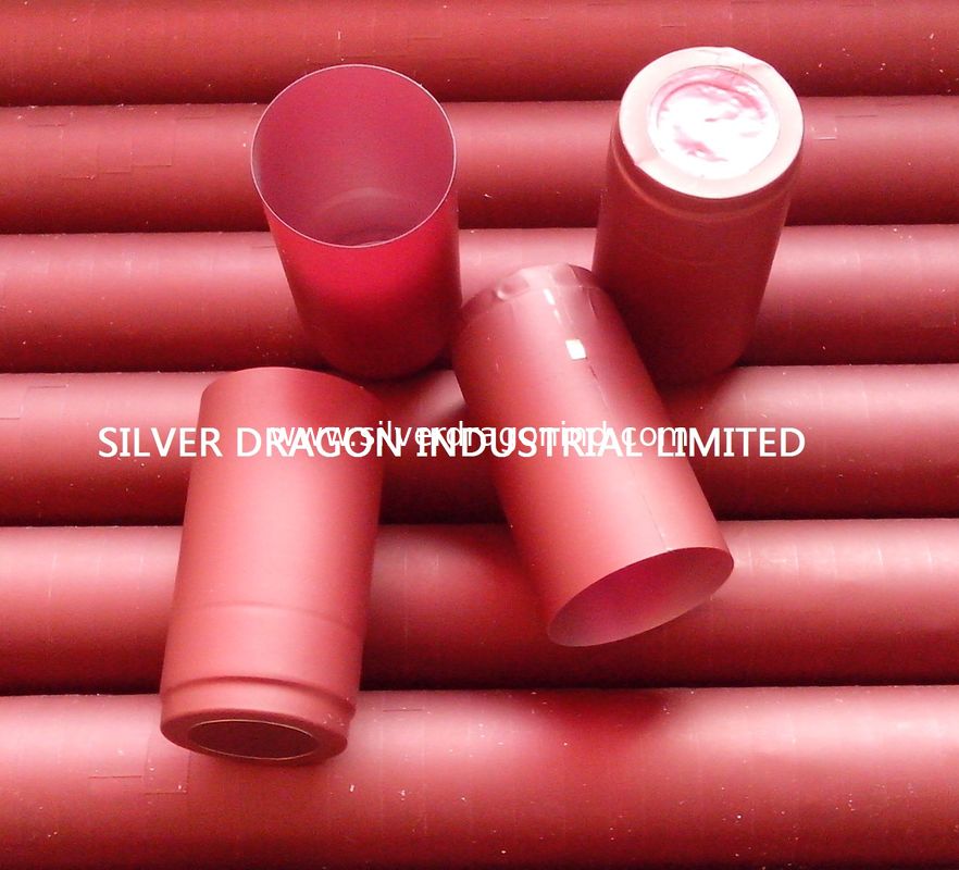 Burgundy PVC Shrinkable cap seals, size 34mm x 66mm