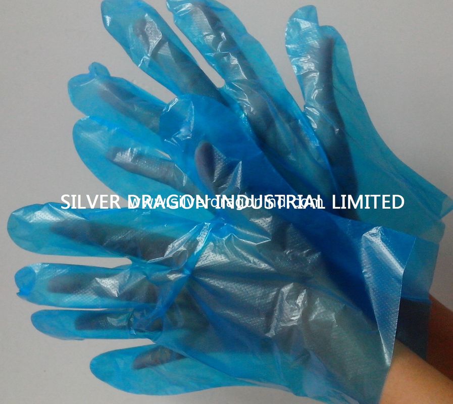 Embossed Disposable gloves, Blue color, Size S,M,L