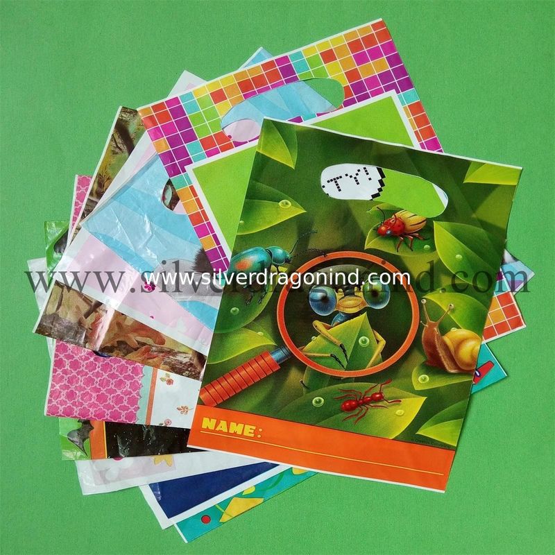Hot sale custom printed Plastic Carrier shopping Bag with die cut handle