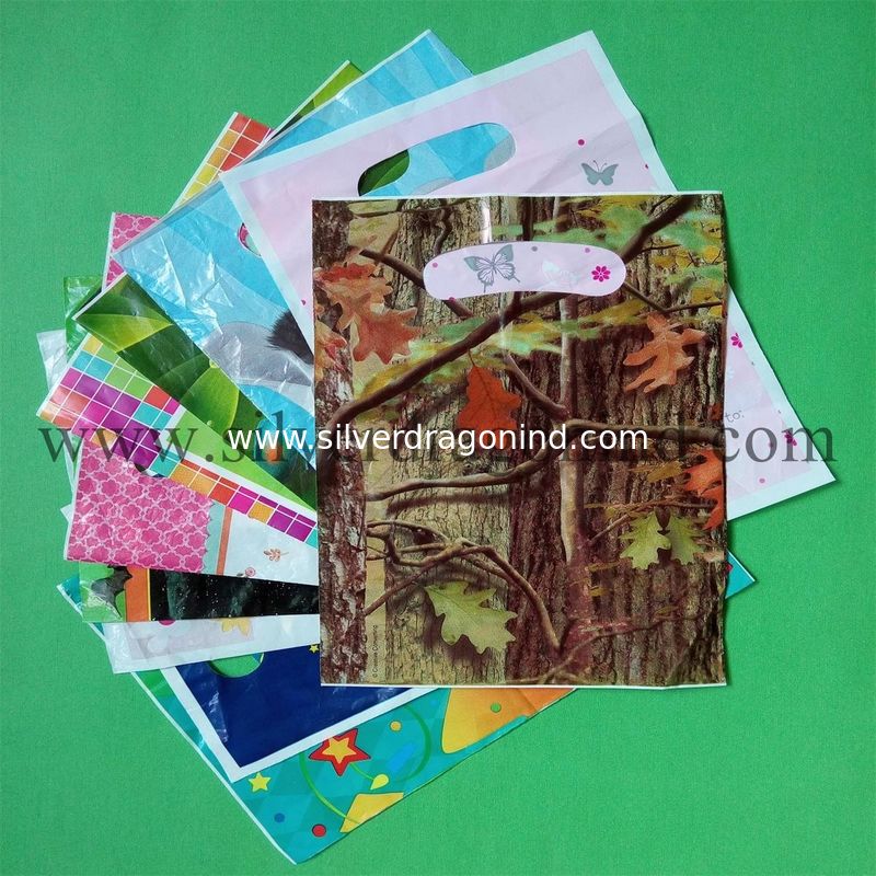 High quality custom printed Plastic Carrier shopping Bag with die cut handle