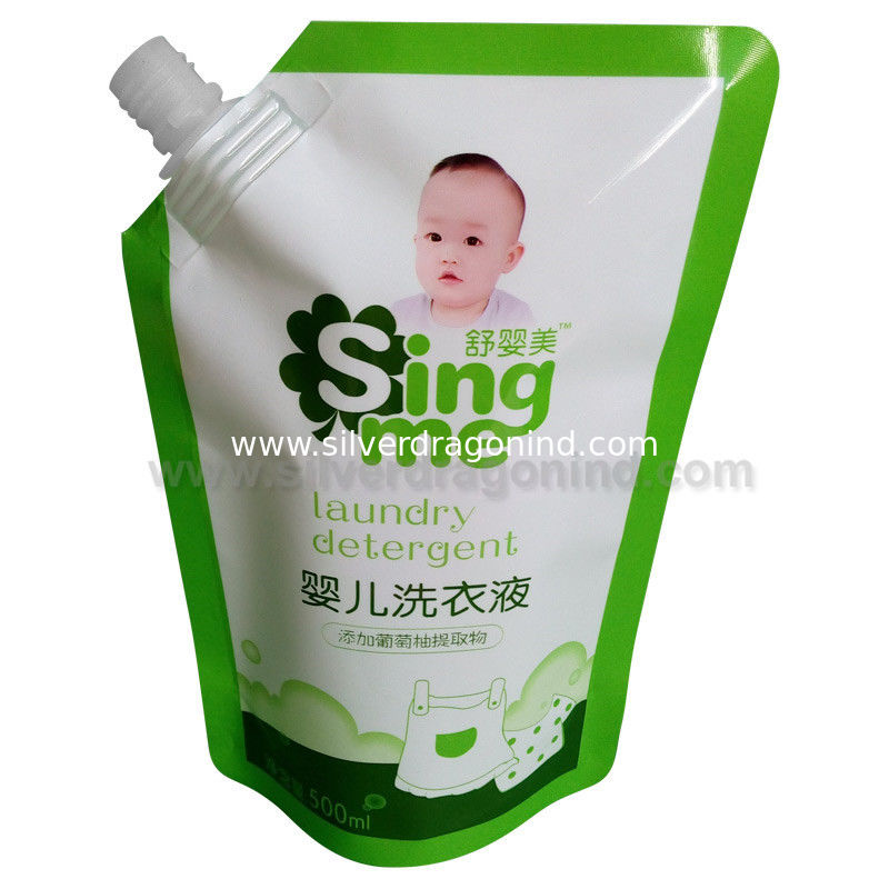 Custom Stand up Spout Pouch for 500g laundry detergent liquid Packing（ doy packing)