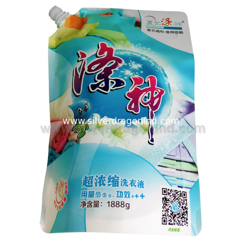 Custom Stand up Spout Pouch for 1888g laundry detergent liquid Packing（ doy packing)