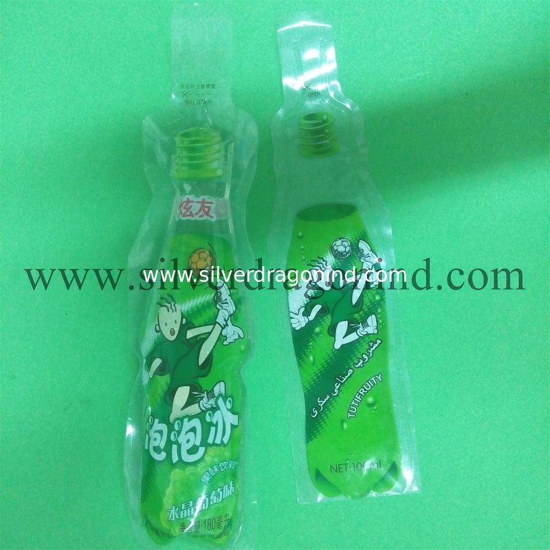 100ml Plastic beverage bag with Bottle shape